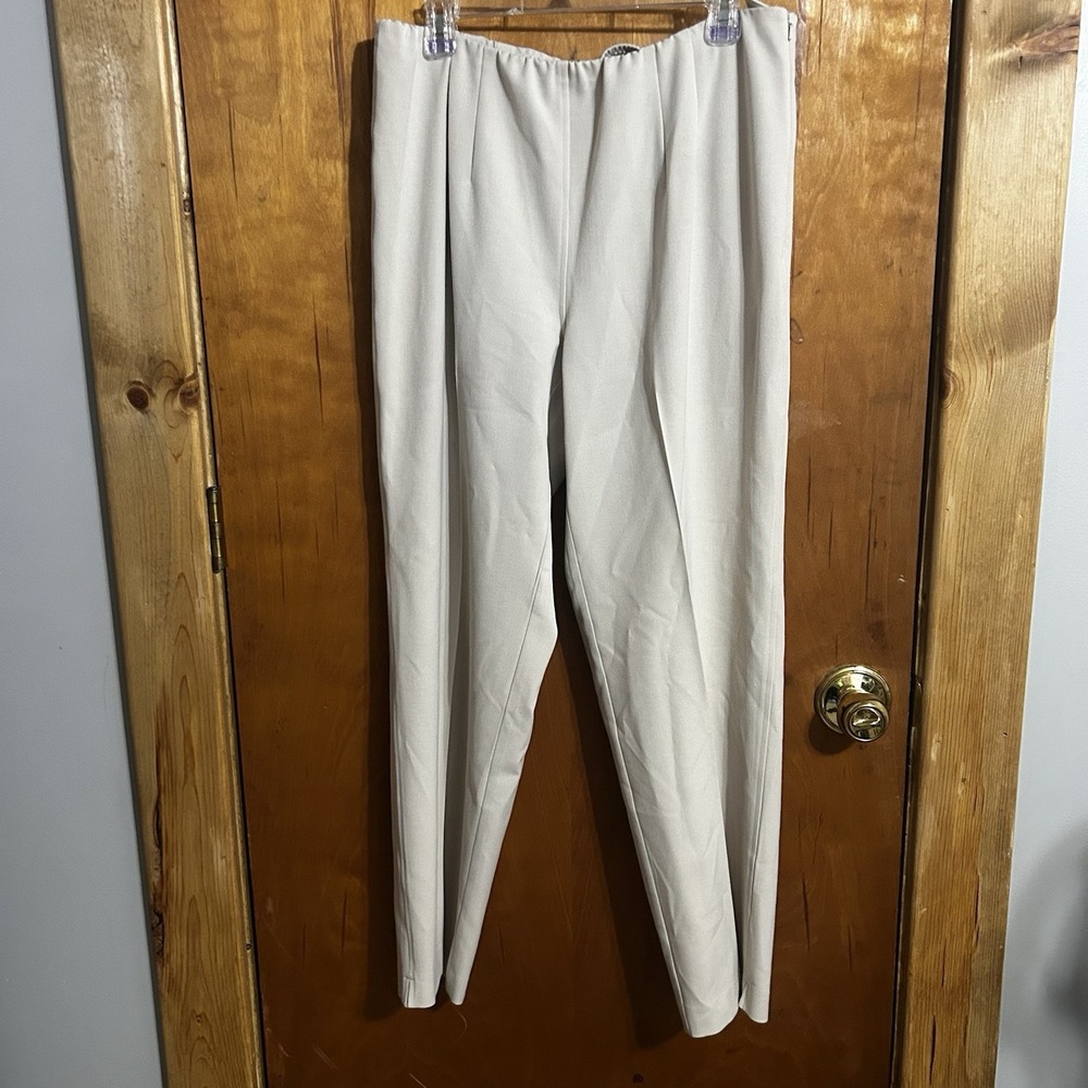 Sigrid Olsen Pants Women 14 Tan Beige High Rise Trousers Beachy